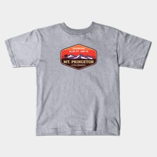 Mt Princeton Colorado 14ers Mountain Climbing Badge Kids T-Shirt